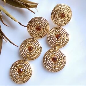 Vintage Western Antique Flying Cherub Dangle Earrings Pierced